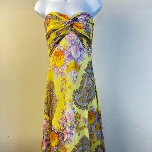 Vintage Shoshanna Strapless Maxi Dress – Sunshine Elegance